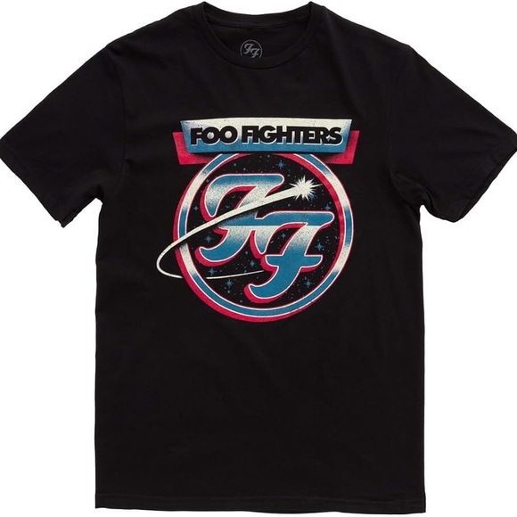 Foo Fighters - Rock Off Foo Fighters Comet Logo Black Short Sleeve T Short Large - Picture 1 of 9